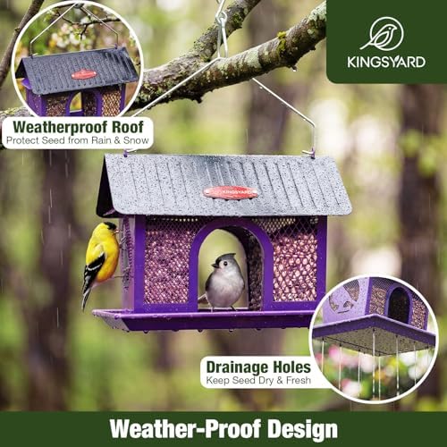 Kingsyard Wild Bird Feeder for Outdoors Hanging, All Metal