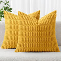 MIULEE Decorative Throw Pillow Covers 18x18 Mustard Yellow Pack of 2