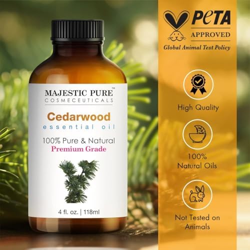 Majestic Pure Cedarwood Essential Oil for Diffuser - 4 Fl Oz