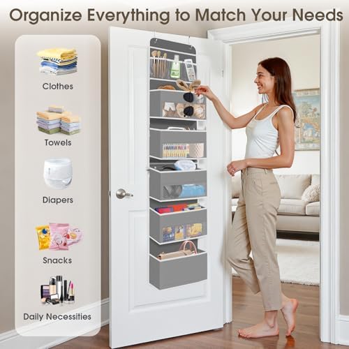 1Pack Over The Door Organizer Large Capacity Hanging Storage Room Organizer