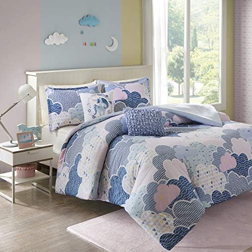 Intelligent Design Kids Cotton Vibrant Fun Blue Twin Duvet Cover Set, 4pc