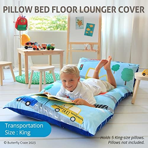 Butterfly Craze Floor Pillow Cover Plush Folding Lounger Bed Cushion Case