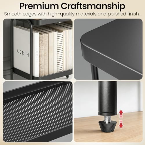 Narrow Side Table, Small End Table, Tall Nightstand, Steel Frame