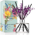 COCODOR Flower Reed Diffuser Set / 6.7oz / Cashmere Vanilla/Scent Diffuser with Sticks Home Fragrance Reed Diffuser for Bathroom Shelf Decor
