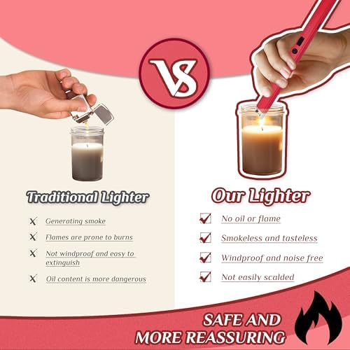 2 PCS Candle Lighter,Windproof Flameless Rechargeable Electric Lighter