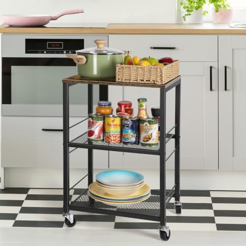 OYEAL Small Nightstand Industrial Square End Table with Storage Shelf
