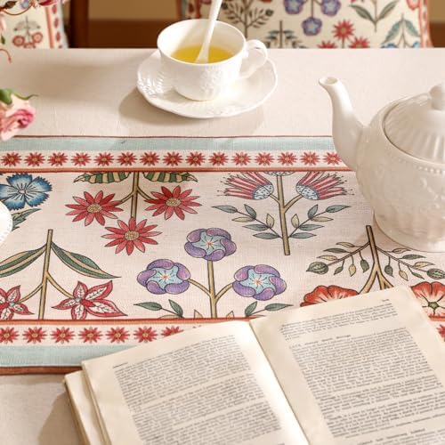 bilin gaier Designer Vintage French Table Runner,87"x12"