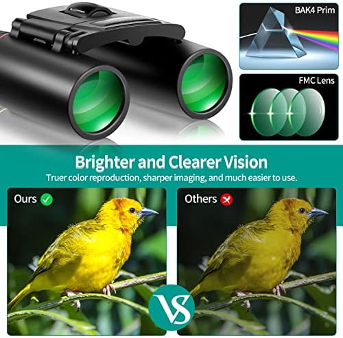 POLDR 12X25 Small Binoculars with Clear Vision, Pocket Compact