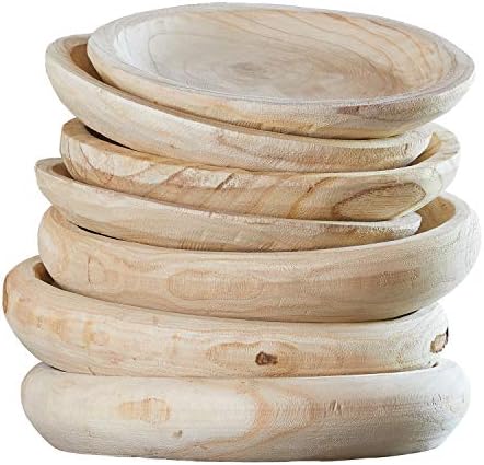 Santa Barbara Design Studio Wood Serving Bowl, Hand Carved Paulownia Wood Fruit Bowl/Decor, 11.5" Large, Natural