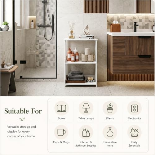 HAYOFAMY 3-Tier End Table Nightstand White