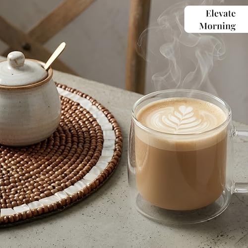 Round Woven Placemats Set of 2 13 Inch Ivory Natural Handmade Table Mats