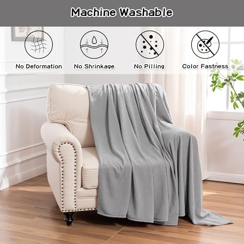 MEETSKY Small Couch Cover Oversized Armchair Sofa Covers Washable for Dogs Single Recliner Sofa Slipcover, Cat Scratch Proof Soft Sofa Throw Protector for Pets, 71" x 91", Light Grey