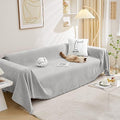 MEETSKY Sectional Couch Covers for Dog Chenille Sofa Cover, Washable Couch Cover for 3 Cushion Couch Sofa Pet Couch Furniture Protector, Light Grey Jacquard Sofa Slipcover with Tassel