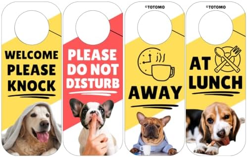Do Not Disturb Door Hanger Signs, Dog, 2 Pack, Double-Sided