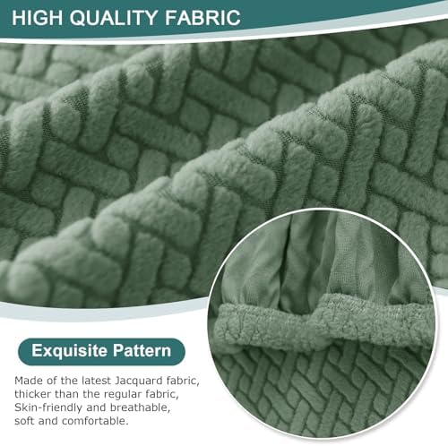 NILUOH Wingback Chair Slipcover 2-Piece Stretch Wingback Chair Sofa Slipcover Armchair Cover Jacquard Furniture Protector Couch Soft with Elastic Bottom for Living Room