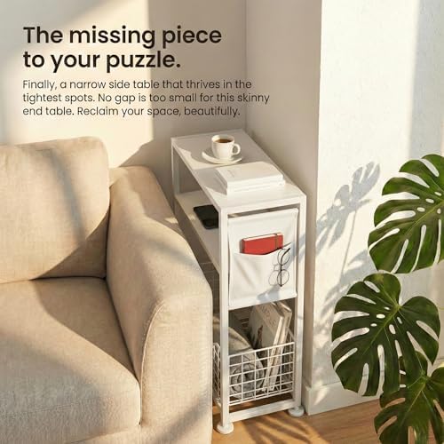Skinny Side Table with Storage