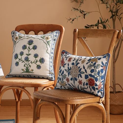 patdrea Designer French Vintage Floral Throw Pillow Cover,12"x20"