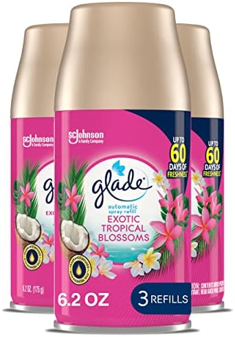 Glade Automatic Spray Air Freshener Refill, Tropical Blossoms, 3 Count