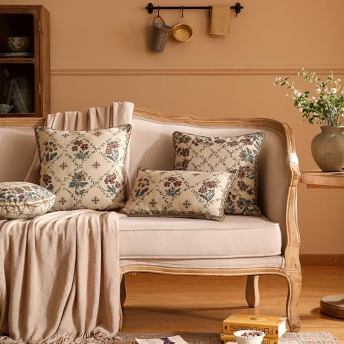 patdrea Designer French Vintage Throw Pillow Cover,12"x20"