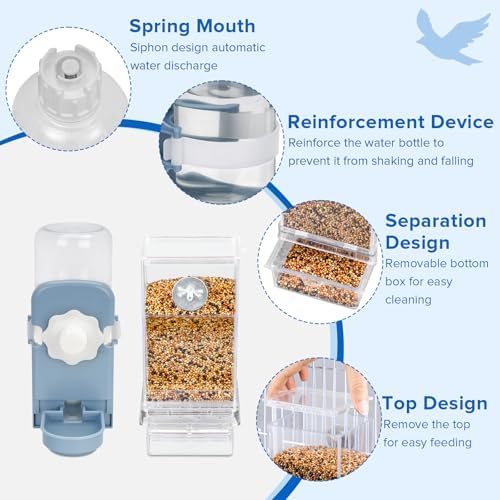 Lemtrflo No Mess Bird Feeder Water Dispenser Set, Automatic Bird Feeder