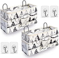Kanrichu 2pcs Large Wall Hanging Organizer Bag, Linen Fabric Door Hanging Storage Baskets with Pockets, Waterproof Bin for Kitchen, Bedroom, Office, RV Camper (White)