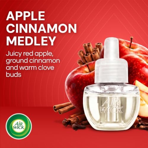 Air Wick Plug-In Refills, Apple Cinnamon Medley, Essential Oils,10 count