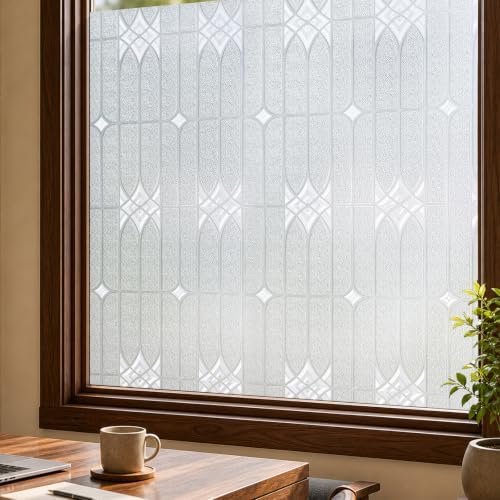 ADD.HERES Window Privacy Film, Glass Decorative Static Cling, 17.5" x 78.7"