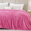 BEDELITE 3D Ribbed Jacquard Hot Pink King Size Blanket for Bed, 108x90 Inch