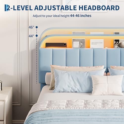 GarveeHome TwinXL Bed Frame, Platform Bed with Storage Headboard & Drawers