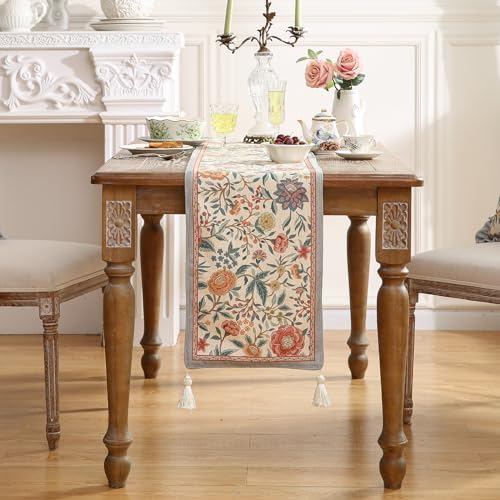 bilin gaier Designer French Vintage Printed Table Runner,71"x12"
