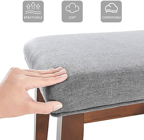 kinmars Entryway Bench for Bedroom End of Bed, 42.5", Grey