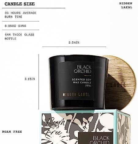 Hidden Label Black Orchid Scented Candle, 8.3 oz