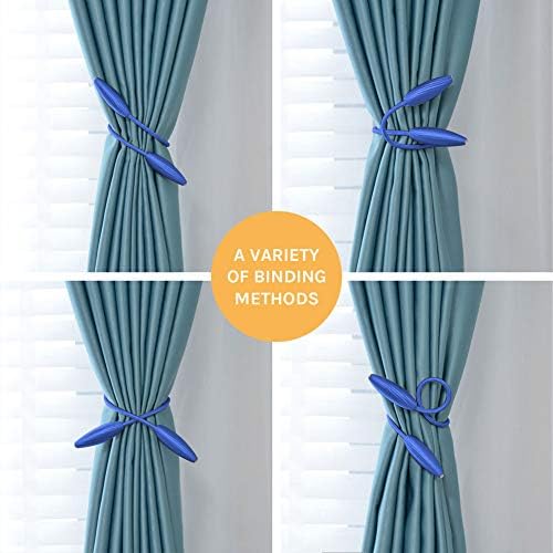 NICEEC 2 Pack DIY Curtain Tiebacks Clips Crystal Decorative Creative Twist Drape Tie Backs European Style Random Modelling Curtain Holdbacks for Home Kitchen Office Window Drapery (Royal Blue)