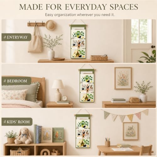 IAXIC Garden Wall Organizer, Canvas Storage Pockets for Nursery Room