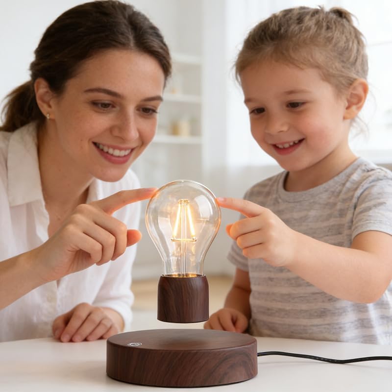 Levitating Lamp Magnetic Floating Spinning LED Light Bulb 360 Degree Rotating Night Lights for Creative Gifts Room Home Desk Table Office Decoration