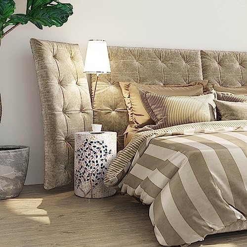 PEMAR Mother of Pearl Tree of Life End Table, 13" Round Accent Side Table