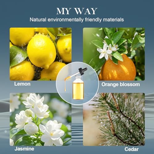 Reed Diffuser Set, My Way Floral Fragrance Diffuser 6.1 fl oz with 6 Reed Sticks Long-Lasting Home Fragrance Reed Diffuser for Home Room Office Bathroom Shelf Decor