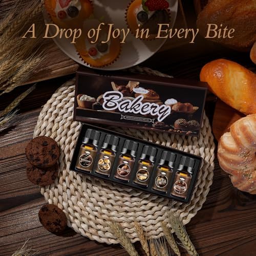 Auelife Bakery Essential Oils Set for Diffuser for Home, 6x10ml Scented Oil