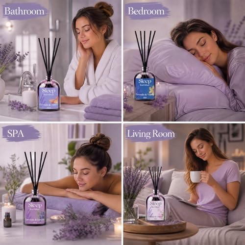 STRN Reed Diffuser Set, Lavender Essential Oil for Sleep, 6.7 FL Oz