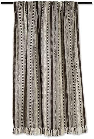 DII Braided Striped Decorative Throw Blanket, 50x60, Dark Brown