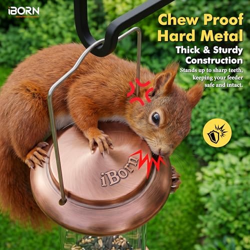 iBorn Bird Feeders for Outdoors 14" 6 Ports Chew-Resistant, Copper, 1PK
