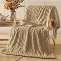 BEDELITE Light Brown Boho Fleece Throw Blanket for Couch, 50x60 Inches