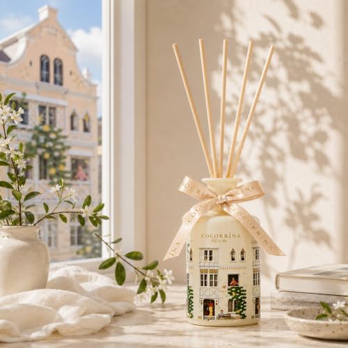 COCORRÍNA Reed Diffuser - Fresh Air 6.76 fl oz Reed Diffuser with 8 Sticks Home Fragrance Bathroom Shelf Decor (Festive House Collection)