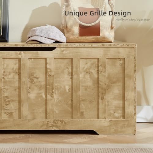 VANKILEY 47.2" Storage Chest Extra Large, Wooden Storage Bench(Rustic Glod)