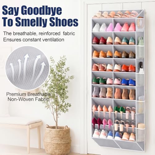 20-30 Pairs Over the Door Shoe Organizer with Side Mesh Pockets