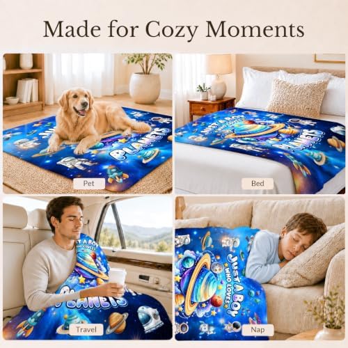 Blankets Gifts for Boys, Kids Planet Blanket for Sons Grandsons