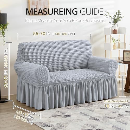 NICEEC Loveseat Covers Washable Love Seat Couch Covers Slipcover with Skirt
