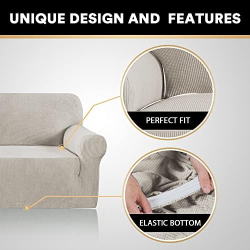 PrinceDeco Couch Covers for 3 Cushion Couch Sofa Pet Friendly Extra Large Couch Cover for Oversized Sofa Washable Furniture Protector Fitted Sofa Slipcovers Stay in Place(XL Sofa, Island Fossi)