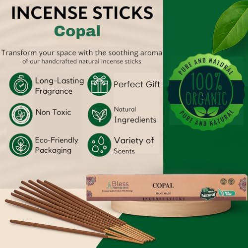 Bless-Organic-Copal 100%-Natural-Handmade-Incense-Sticks