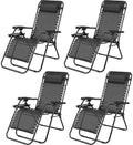 Sweetcrispy Zero Gravity Chairs Set of 4, Reclining Camp Chair